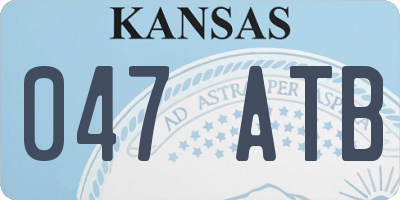 KS license plate 047ATB
