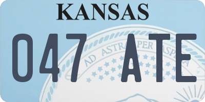 KS license plate 047ATE