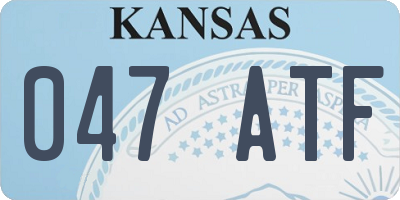 KS license plate 047ATF