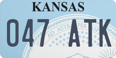KS license plate 047ATK