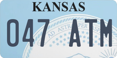 KS license plate 047ATM