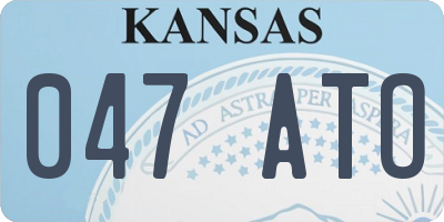 KS license plate 047ATO
