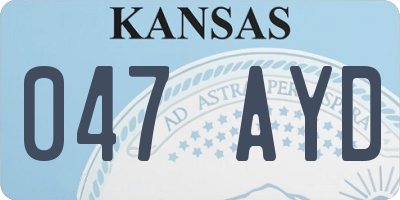 KS license plate 047AYD