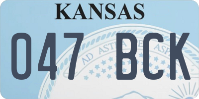 KS license plate 047BCK