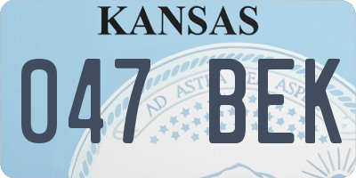 KS license plate 047BEK