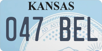 KS license plate 047BEL