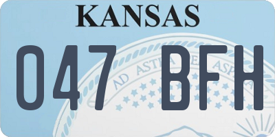KS license plate 047BFH