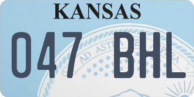 KS license plate 047BHL