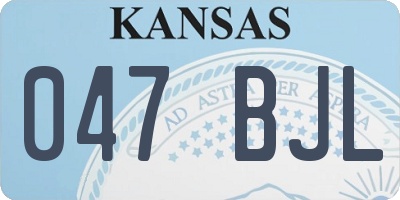 KS license plate 047BJL