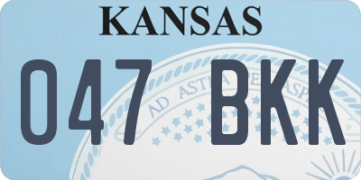 KS license plate 047BKK