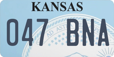 KS license plate 047BNA