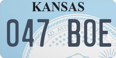 KS license plate 047BOE