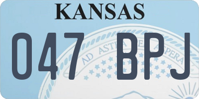 KS license plate 047BPJ