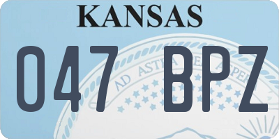 KS license plate 047BPZ