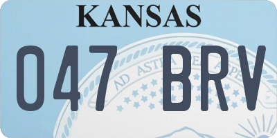 KS license plate 047BRV