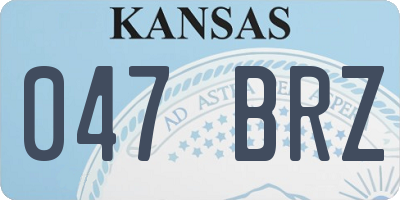 KS license plate 047BRZ