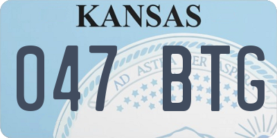 KS license plate 047BTG