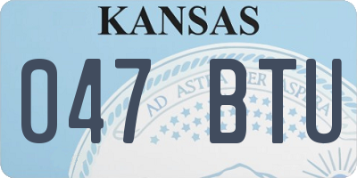 KS license plate 047BTU
