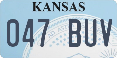KS license plate 047BUV