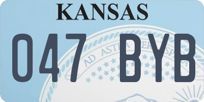 KS license plate 047BYB