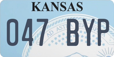 KS license plate 047BYP