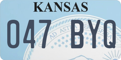 KS license plate 047BYQ