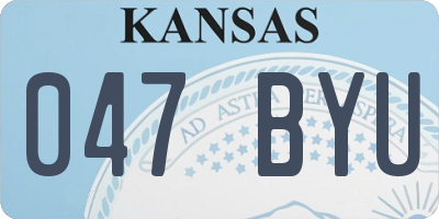 KS license plate 047BYU