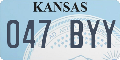 KS license plate 047BYY