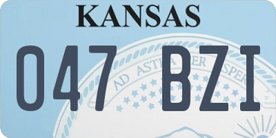 KS license plate 047BZI