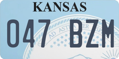 KS license plate 047BZM