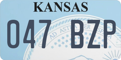 KS license plate 047BZP