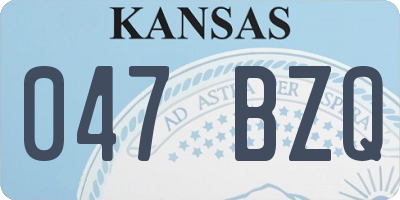 KS license plate 047BZQ