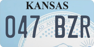 KS license plate 047BZR