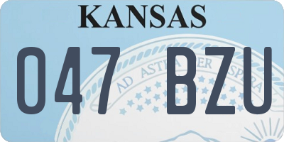 KS license plate 047BZU