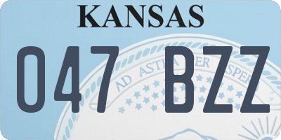 KS license plate 047BZZ