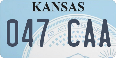 KS license plate 047CAA