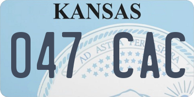 KS license plate 047CAC