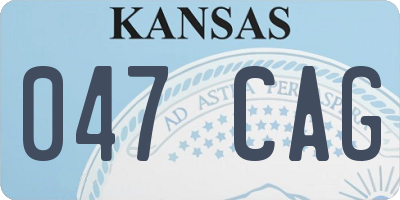 KS license plate 047CAG