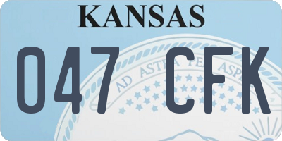 KS license plate 047CFK
