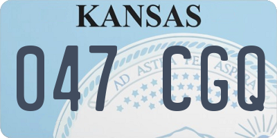 KS license plate 047CGQ
