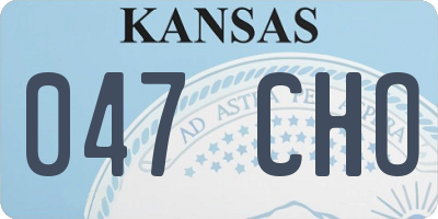 KS license plate 047CHO