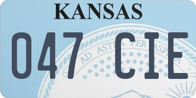 KS license plate 047CIE