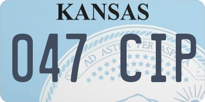 KS license plate 047CIP