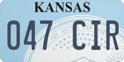 KS license plate 047CIR