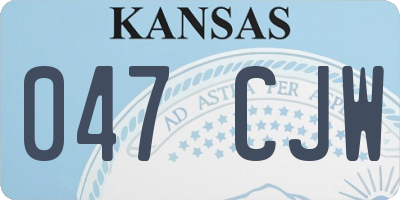 KS license plate 047CJW
