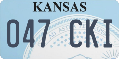 KS license plate 047CKI