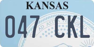 KS license plate 047CKL