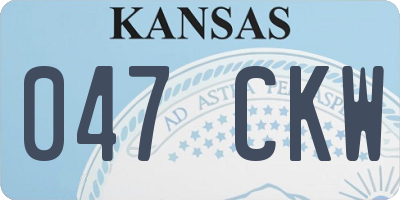 KS license plate 047CKW