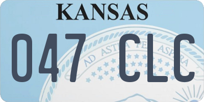 KS license plate 047CLC