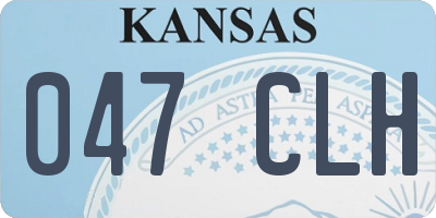 KS license plate 047CLH